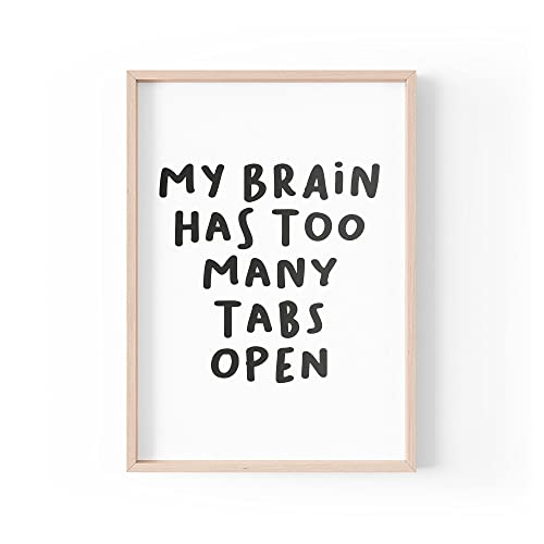 Tongue in Peach Lustiger Zitat Druck | Home Prints | My Brain Has Too Many Tabs Open | Ästhetische Wandkunst Büro | A4 A3 A5 *Rahmen nicht im Lieferumfang enthalten * - PBH115 Tongue in Peach Lustiger Zitat Druck | Home Prints | My Brain Has Too Many Tabs Open | Ästhetische Wandkunst Büro | A4 A3 A5 *Rahmen nicht im Lieferumfang enthalten * - PBH115 von Tongue in Peach