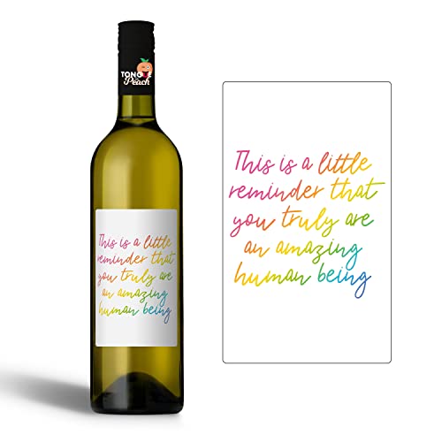 Weinflaschenetikett – A Reminder You are Truly Amazing – Strumpffüller – Thinking of You – Thank You – Weinaufkleber – WBL12 von Tongue in Peach