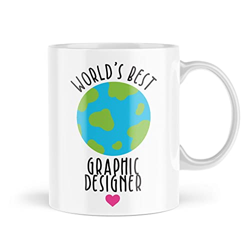 Work Mugs | World's Best Graphic Designer Tasse | Neuheit Geschenk für Ihn Geburtstag Büro Kollege Design Team Secret Santa Boss | MBH2150 von Tongue in Peach