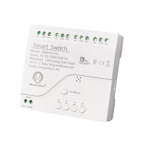 Wi-Fi Smart Switch 4CH Relais-Schalter 10A Relais-Modul Sprach-/APP-Fernbedienung USB 5V 7-32V 85-250V RF433 Empfänger Smart Home (7-32 V) von Tonguk