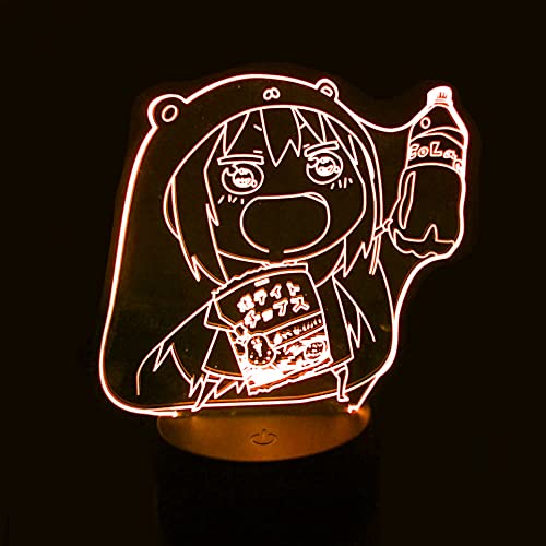 3D-Illusions-Nachtlicht Himouto! Umaru-chan Anime-LED-Schreibtischlampe, 7 Farben Touch Remote Schlaflampe für Kinderzimmer Dekor Geburtstagsgeschenk von Tongyundacheng