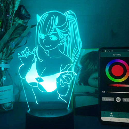 3D-Illusionslampe, LED-Nachtlicht "Darling in The Franxx" 02 Zero Two Anime-Figur, 16 Farben, wechselnde Tischlampe für Kinder, Mädchen, Schlafzimmer, Dekoration, Geburtstagsgeschenk von Tongyundacheng