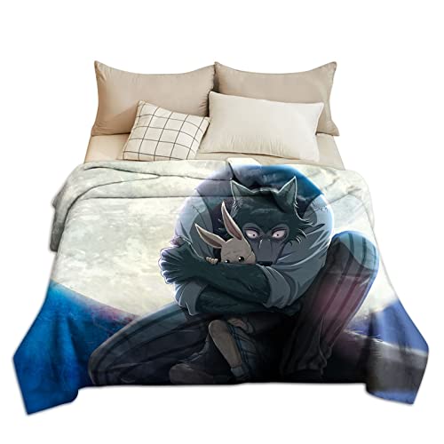 Beastars Fleece-Überwurfdecke, Legoshi Haru, Cosplay, Anime, Flanell-Decken, superweich, Plüsch, pelzige Decke für Couch, Bett, Schlafsaal, Outdoor, Camping (80 x 120 cm) von Tongyundacheng