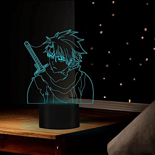 Kurosaki Ichigo Toshiro Kuchiki Rukia 3D Illusion Licht Cosplay Anime LED Nachtlicht 16 Farbwechsel Schlafzimmer Kreative Schreibtischlampe für Fans Kinder Geburtstagsgeschenk von Tongyundacheng