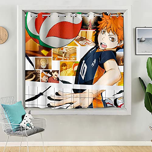 Tongyundacheng Anime Haikyuu Vorhang Raumverdunkelung Cartoon Verdunkelungsvorhang für Schlafzimmer Wohnzimmer Kinderzimmer Dekor von Tongyundacheng