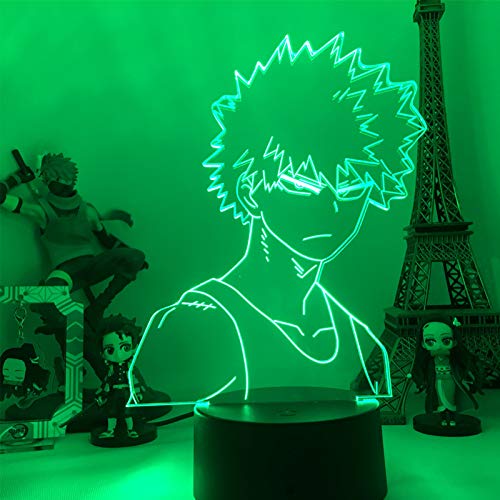 Tongyundacheng Anime-LED-Nachtlicht, My Hero Academia Figur, 3D-Illusionslampe, 16 Farben, Fernbedienung, Nachttischlampe für Kinderzimmer, Dekoration, Geburtstag, coole Geschenke von Tongyundacheng