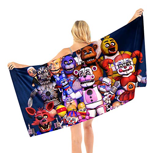 FNAF Strandtuch Schnell trocknende Badetücher FNAF Merch Muster Erwachsene Kinder Mikrofaser weiches Handtuch Decke für Strand Pool Schwimmen Reisen, 70x140cm FNAF Strandtuch Schnell trocknende Badetücher FNAF Merch Muster Erwachsene Kinder Mikrofaser weiches Handtuch Decke für Strand Pool Schwimmen Reisen, 70x140cm von Tongyundacheng