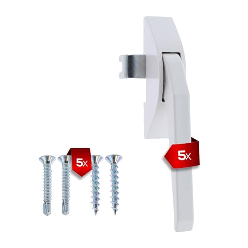 DDR Fenstergriff weiß 5x klassischer Hebelgriff umsteckbar DIN links rechts mit ToniTec Schraubenset DDR Fenstergriff weiß 5x klassischer Hebelgriff umsteckbar DIN links rechts mit ToniTec Schraubenset von ToniTec