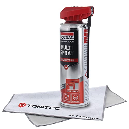 SOUDAL Multi-Spray Genius mit 2-Wege-Sprühkopf 300 ml inkl. ToniTec® Universal-Microfasertuch 30x30 mm von ToniTec