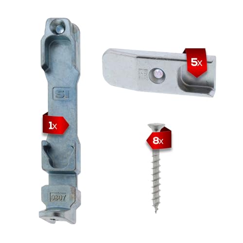 Siegenia Schließbleche Set A807 mit 1x Kippschließblech 0807 und 5x Schließblech 56 0807 für Holzfenster und PVC-Fenster mit Euronut, mit ToniTec Schraubenset Siegenia Schließbleche Set A807 mit 1x Kippschließblech 0807 und 5x Schließblech 56 0807 für Holzfenster und PVC-Fenster mit Euronut, mit ToniTec Schraubenset von ToniTec
