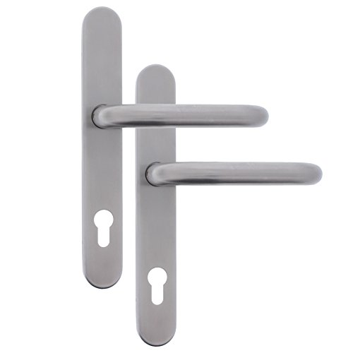 ToniTec Türgriff Schmalrahmengarnitur Edelstahl U-Form 92mm Profilzylinder Lochung Drückergarnitur 245 x 36 mm von ToniTec