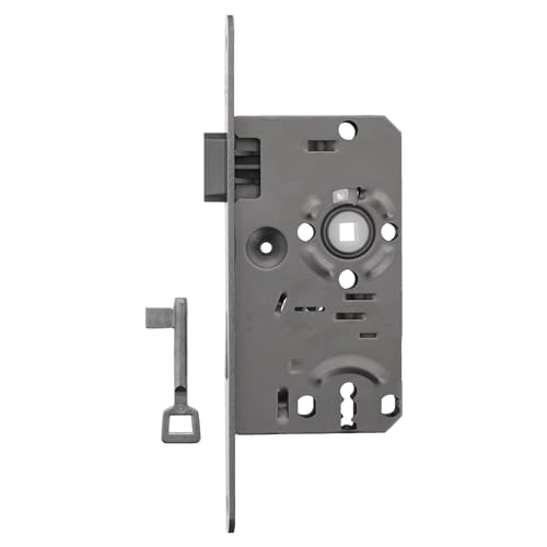 ToniTec Einsteckschloss Buntbart Links Zimmertür Schloss Falle + Riegel Dorn 55 mm Stulp 20 mm von ToniTec