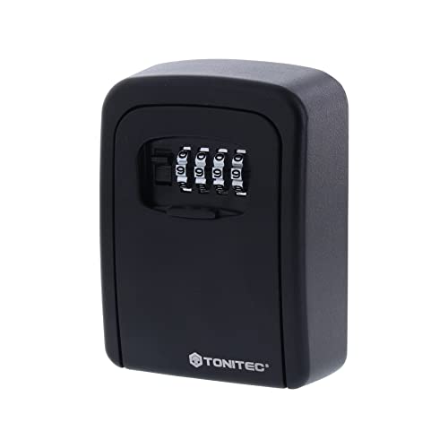 ToniTec Keygarage mit Zahlencode Schlüsseltresor Schlüsselkasten modern Schlüssel Aufbewahrung Aluminium Schwarz von ToniTec