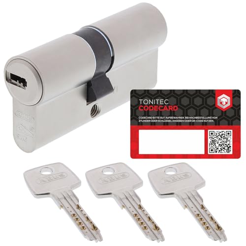 ToniTec Set aus ABUS Schließzylinder EC550 gleichschließend mit 3 Schlüssel, Schloss mit Schlüssel und ToniTec Codecard, Profilzylinder gleichschließend Größe 35/50 mm mit Codecard ToniTec Set aus ABUS Schließzylinder EC550 gleichschließend mit 3 Schlüssel, Schloss mit Schlüssel und ToniTec Codecard, Profilzylinder gleichschließend Größe 35/50 mm mit Codecard von ToniTec