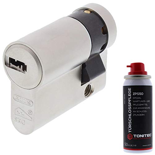 ToniTec Set aus ABUS Zylinderschloss als Halbzylinder EC550 mit 3 Schlüssel Größe 10 70 mm + ToniTec Pflegespray ToniTec Set aus ABUS Zylinderschloss als Halbzylinder EC550 mit 3 Schlüssel Größe 10 70 mm + ToniTec Pflegespray von ToniTec