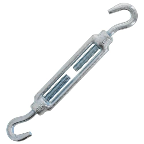 ToniTec Spannschloss mit Haken und Haken M 8 x 110 mm Stahl verzinkt DIN 1480 Seilspanner Spannschraube von ToniTec
