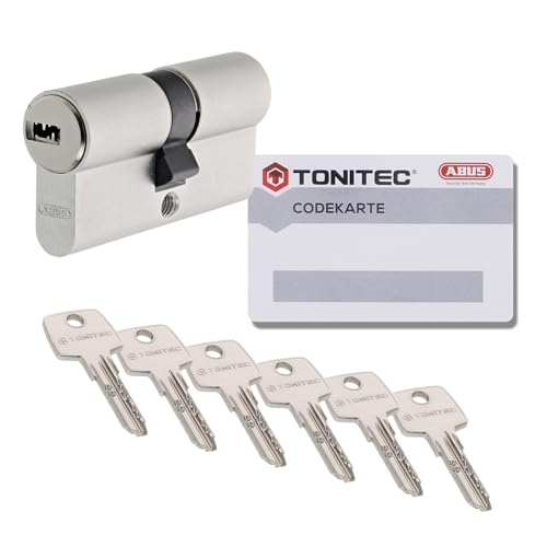 ToniTec Zylinderschloss TEC440 by ABUS Schließzylinder gleichschließend als Doppelzylinder Größe 40/40 mm mit 6 Schlüssel und Codecard von ToniTec