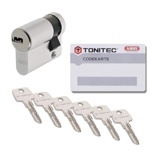 ToniTec Zylinderschloss TEC440 by ABUS Schließzylinder verschiedenschließend Türschloss 10/30mm mit 6 Schlüssel und Codecard von ToniTec
