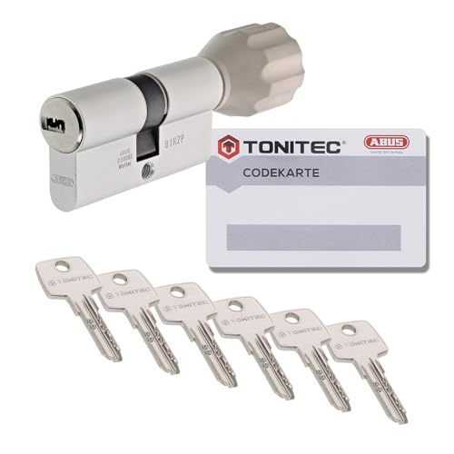 ToniTec Zylinderschloss TEC440 by ABUS Schließzylinder verschiedenschließend Türschloss 30/50Kmm mit 6 Schlüssel und Codecard von ToniTec