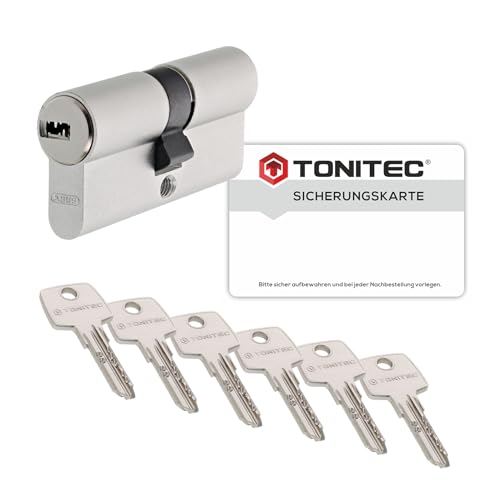 ToniTec Zylinderschloss TEC440 by ABUS Schließzylinder verschiedenschließend Türschloss 35/65mm mit 6 Schlüssel und Codecard von ToniTec