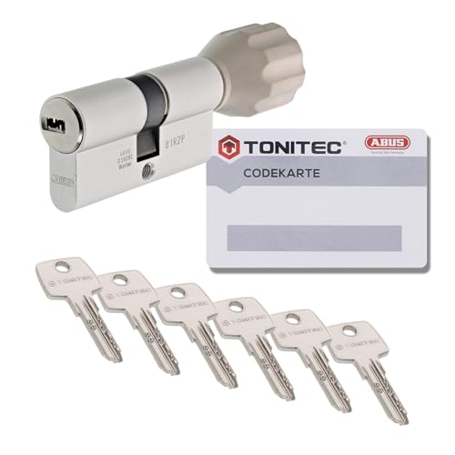 ToniTec Zylinderschloss TEC440 by ABUS Schließzylinder verschiedenschließend Türschloss 40/50Kmm mit 6 Schlüssel und Codecard von ToniTec