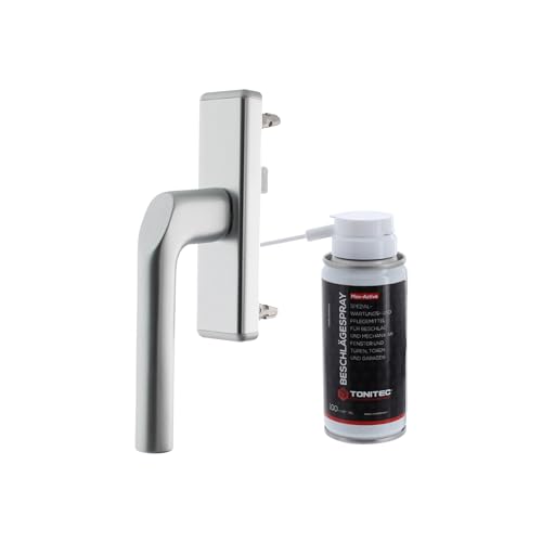 WICONA Fenstergriff Getriebegriff 061675 für Aluminiumfenster DIN links/rechts inkl. ToniTec Beschlägespray 100ml von ToniTec