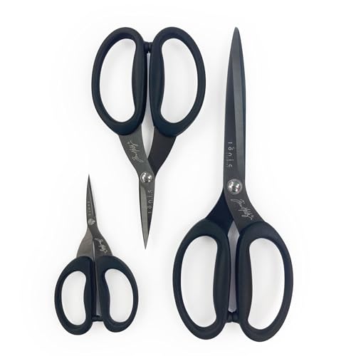 Tim Holtz - 3 Scissor Bundle | 5" Mini Snips, 7" Non-Stick Micro-Serrated Multi-Cutter, 9.5" Titanium Shears | Crafting & Precision Cutting Set von Tonic Studios