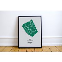 xujiahui Shanghai Map Print Zweisprachige Wandkunst von TonikPrints