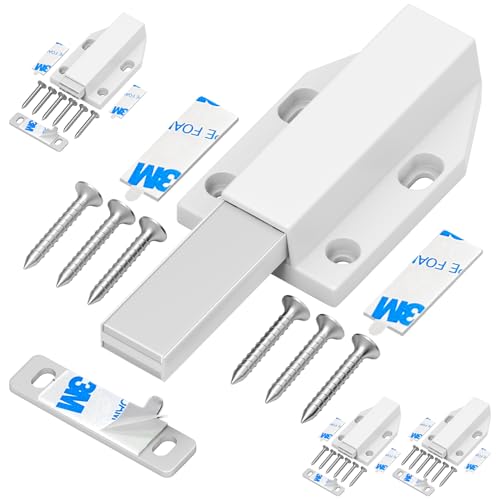 Magnetische Push Verriegelung ohne Nagelinstallation Tonitrui Heavy Duty Schrank Türöffner Tip On für Türen Beschlag Möbel Schubladen Drucköffner Schranktür Öffner Magnetschnäpper(Weiß 4 Stück) Magnetische Push Verriegelung ohne Nagelinstallation Tonitrui Heavy Duty Schrank Türöffner Tip On für Türen Beschlag Möbel Schubladen Drucköffner Schranktür Öffner Magnetschnäpper(Weiß 4 Stück) von Tonitrui