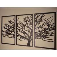 3 Panel Holz Wandkunst - Schöne Wohnzimmer Dekor von TonkLab