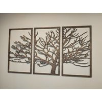 3 Panel Holz Wandkunst - Schöne Wohnzimmer Dekor von TonkLab
