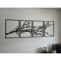 4 Panel Holz Wandkunst - Schöne Wohnzimmer Dekor von TonkLab