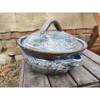 Auflauftopf, Suppenterrine, Schmortopf, Blau Braun von Tonkannleben