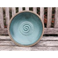 Große Obstschale, Schale, Salatschale, Petrol-Grün von Tonkannleben