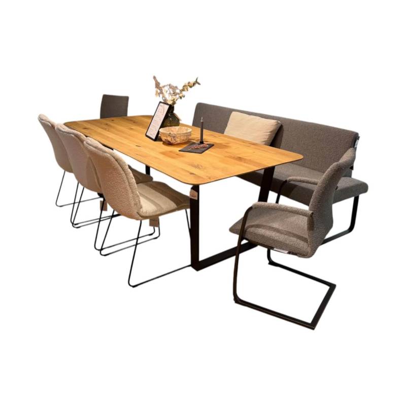 Esstisch U Table 848 Eiche Wild Geölt Fuß Braun Brüniert von Tonon