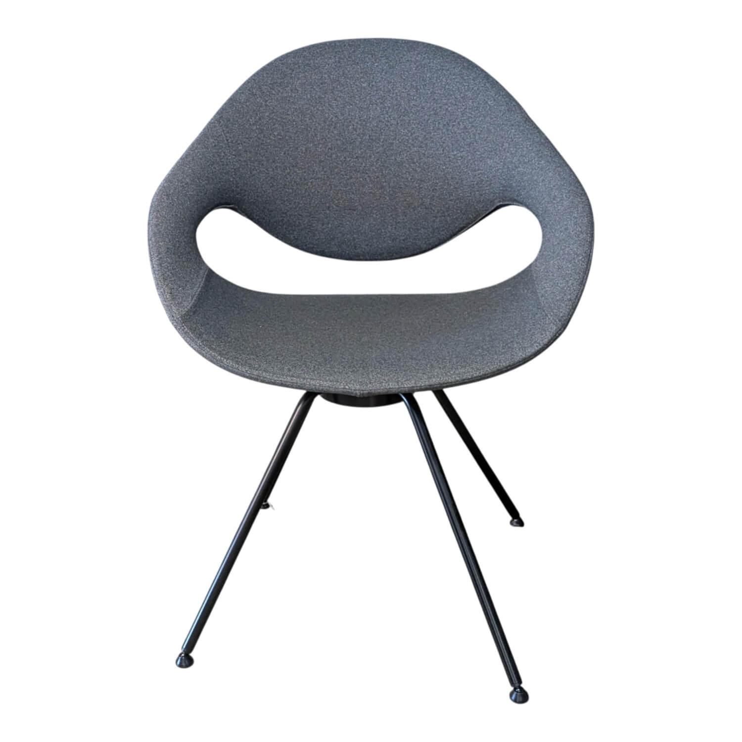 Stuhl Moon Stoff Dunkelgrau 4 MC Füße Schwarz von Tonon