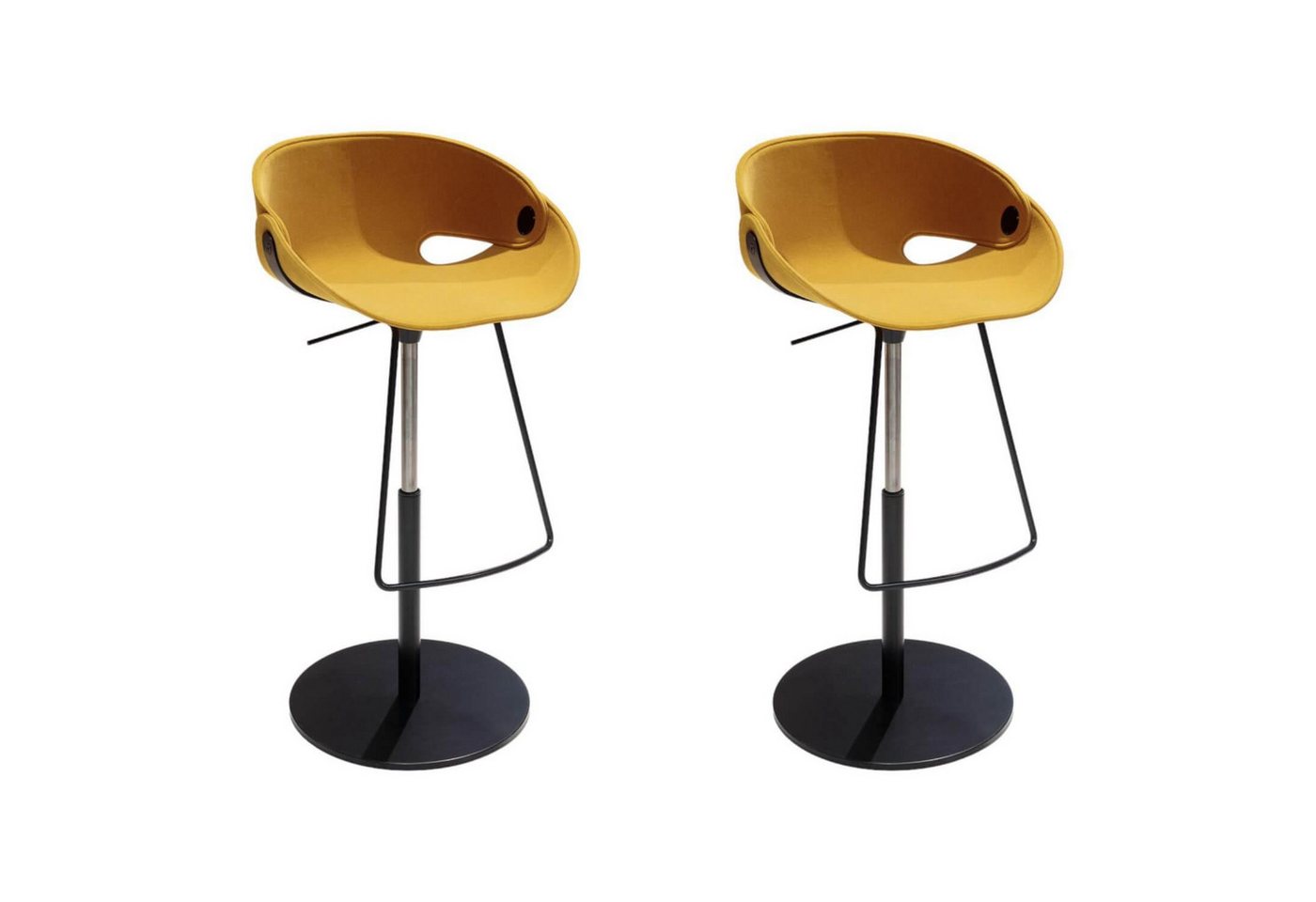 Tonon Barhocker 2er Set Barhocker Flat Stool Sitzschale Nordic Acqua Clean Gelb von Tonon