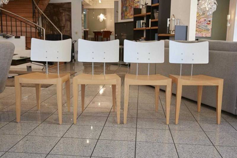 Tonon Essgruppe 4er-Set Stuhl 711-25 Sitz Sperrholz Buche Rücken Edelstahl von Tonon