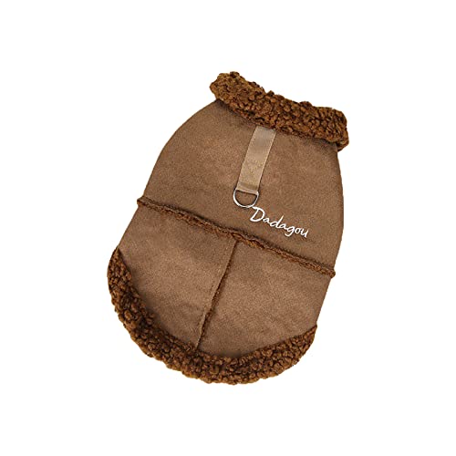 Hundepullover Weste Hoodie Warmer Mantel Haustier Haustierkleidung Herbst Winter plus Samt-Baumwollmantel Pfirsichhaut-Samt-Haustierweste mit einer Hunde Wintermantel Für Geschirr (Brown, M) von Tonsee Accessoire