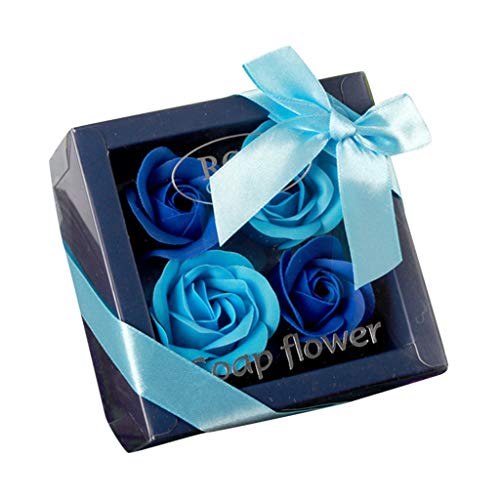 Tonsee Accessoire Luxus handgemachte Seife Blumenstrauß Rosen Nelken Geschenkbox Hochzeit Zuhause Plastik Blumen Rosen (Blue, S) von Tonsee Accessoire