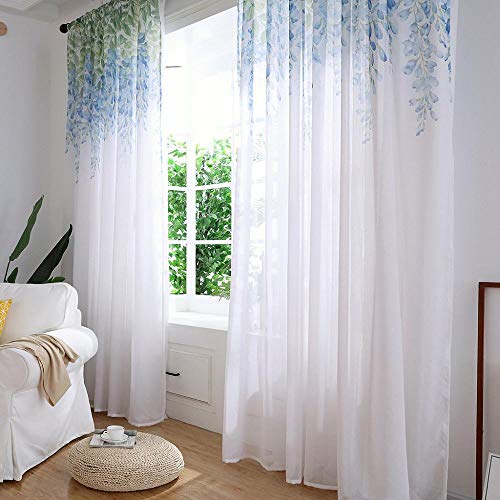 Tonsee Transparent Voile Gardinen Mode Gedruckt Durchsichtig Vorhänge mit Ösen für Wohnzimmer Schals Schlafzimmer Vorhänge Kinderzimmer Dekoschals Für Große Fenster 1 PCS,200x100cm von Tonsee Haushalt & Wohnen