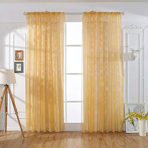 Tonsee Transparent Voile Gardinen Mode Gedruckt Durchsichtig Vorhänge mit Ösen für Wohnzimmer Schals Schlafzimmer Vorhänge Kinderzimmer Dekoschals Für Große Fenster 1 PCS,80x200cm von Tonsee Haushalt & Wohnen