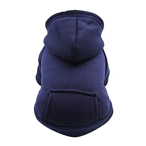 Tonsee Haustier Hundepullover Hoodie Hunde Pullis Welpen Jacke Hunde Klamotten Warmer Wintermantel Haustier Kleidung Fleece Sweater (Navy, S) von Tonsee Haustier