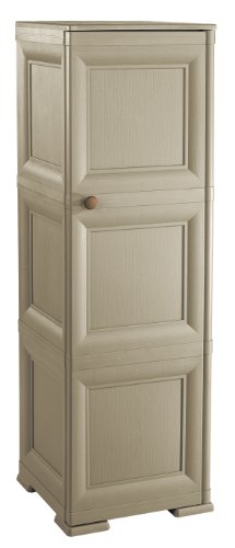 Tontarelli 8085566908 Omnimodus Schrank mit 3 Fächern und 1 Vollblatt-Tür, Kunststoff, Taupe von Tontarelli