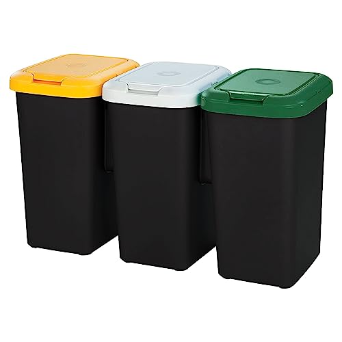 Tontarelli 3 x 75 Liter Mülleimer aus Kunststoff 79 x 33 x 48 cm von Tontarelli