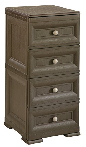 Tontarelli 8086090909 Omnimodus Schubladenschrank, schmal, 4 Schubladen, 40 x 43 x 85,5 cm, Schokoladenbraun von Tontarelli