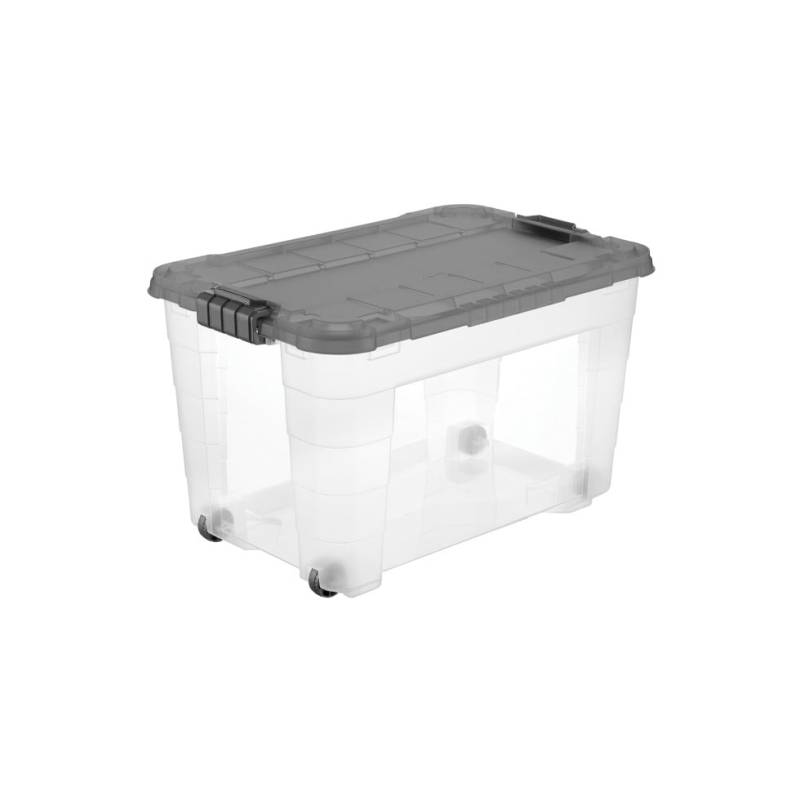 Tontarelli Aufbewahrungsbox mit Rollen inkl. Deckel 60 L transparent von Tontarelli