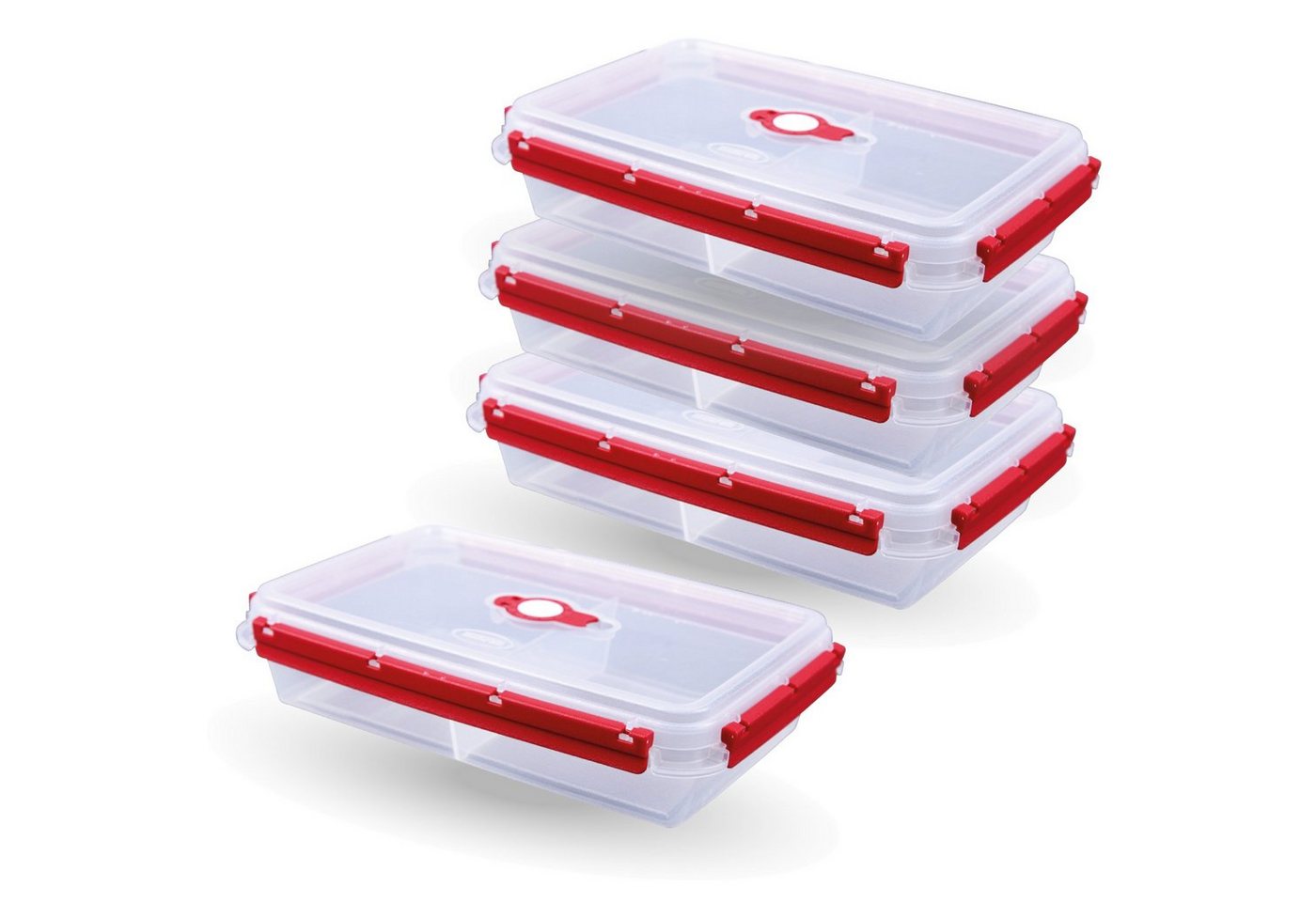 Tontarelli Frischhaltedose Brotdose 2 L, Kunststoff mit Trenner, (4-tlg), Vorratsdose für Lebensmittel - Aufbewahrungsbox luftdicht - Meal Prep von Tontarelli