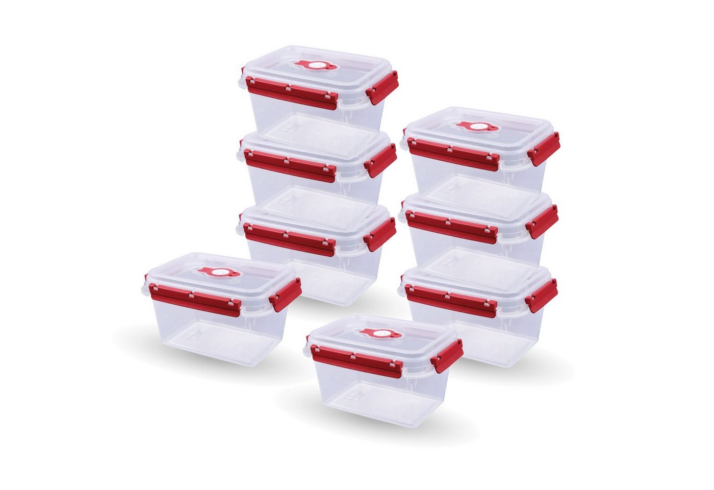 Tontarelli Frischhaltedose Lunchbox 1,5 L, Kunststoff, (8-tlg), Vorratsdose für Lebensmittel - Aufbewahrungsbox luftdicht - Meal Prep von Tontarelli