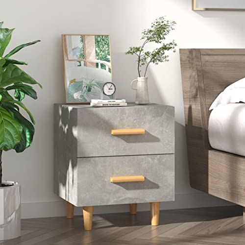 Nachttisch Betongrau 40x35x47,5 cm, Skandinavischer Beistellschrank mit 2 Schubladen aus Holzwerkstoff, stabiles Eukalyptusholz für Schlafzimmer & Wohnzimmer Nachttisch Betongrau 40x35x47,5 cm, Skandinavischer Beistellschrank mit 2 Schubladen aus Holzwerkstoff, stabiles Eukalyptusholz für Schlafzimmer & Wohnzimmer von Tonture